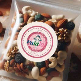 Groovy Nussknacker Retro-Pastell-Weihnachten Runder Aufkleber