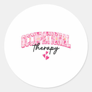 Groovy Occupational Therapy Pink Heart Happy Valen Runder Aufkleber