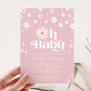 Groovy Oh Baby Daisy Baby Shower Einladung