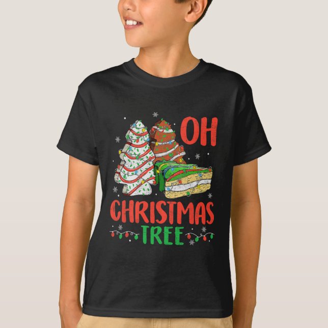 Groovy Oh Christmas Tree Cakes Debbie Becky Jen Ca T-Shirt (Vorderseite)