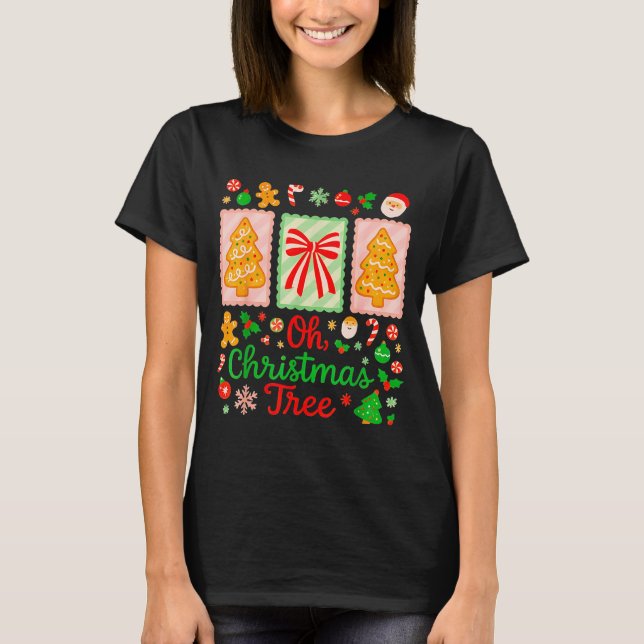 Groovy Oh Christmas Tree Cakes Debbie Becky Jen Ca T-Shirt (Vorderseite)