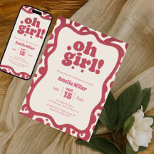 Groovy Oh Girl | Retro Pink 70s baby shower