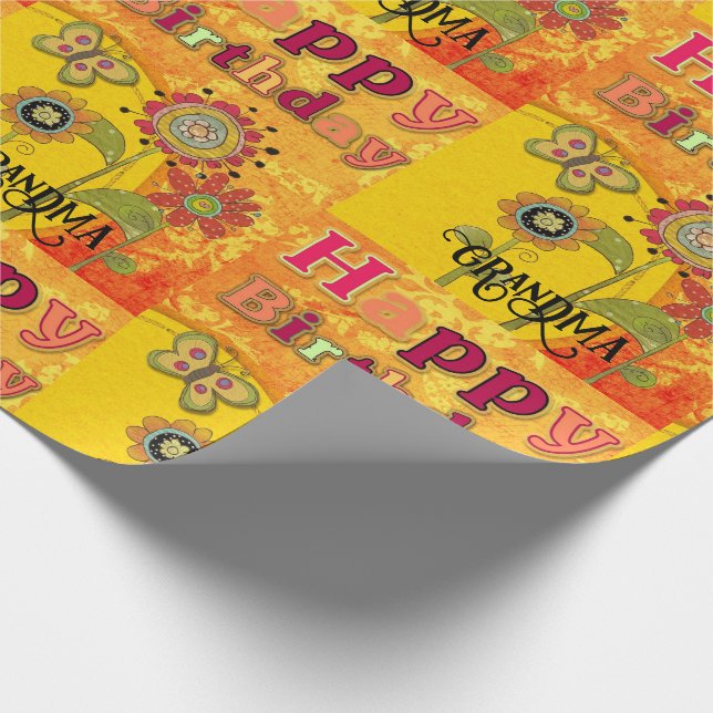 Groovy Oma in den 1970er Jahren Geschenkpapier (Ecke)