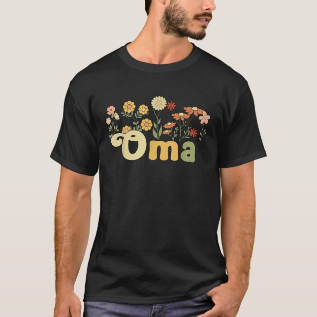Groovy Oma Oma Oma Blume Oma Oma Oma Oma T-Shirt (Vorderseite)