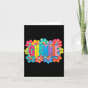 Groovy Oma Ton Stil Farbige Blumen-Design Karte