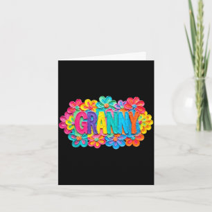 Groovy Oma-Ton stilvolles farbenfrohes florales De Karte