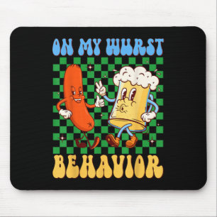 Groovy on My Wurst Behavior Sausage & Biergl Mousepad