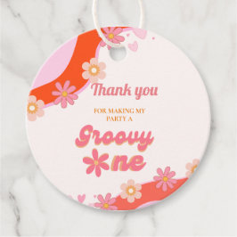 Groovy One 1. Geburtstag Party Boho Retro Daisy Geschenkanhänger