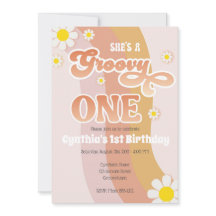 Groovy One Birthday Einladung