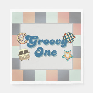 Groovy One Boys Birthday Paper Napkin Serviette