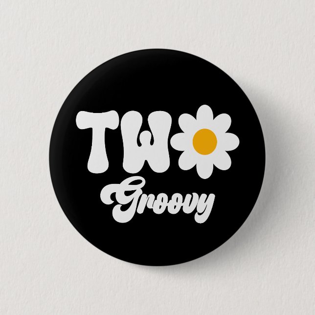 Groovy ONE Daisy 1. Geburtstag Button (Vorderseite)