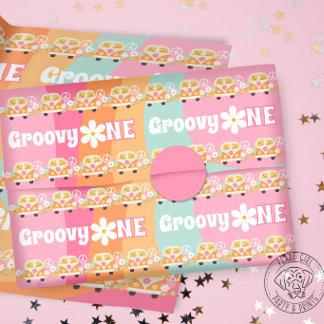 Groovy One Geburtstag Geschenkpapier