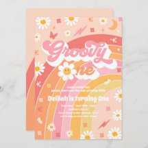 Groovy One Peace Liebe Party Rainbow Birthday Part