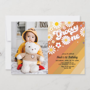 Groovy One Portrait Einladung zum 1. Geburtstag