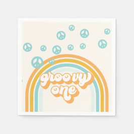 Groovy One Retro Boy 1. Geburtstag Serviette