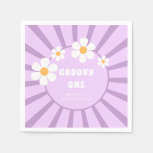 Groovy One Retro Sunshine Girl Serviette