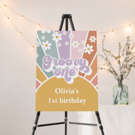 Groovy One Retro Sunshine Rainbow Daisy