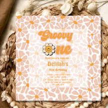 Groovy One Retro Vintag orange ersten Geburtstag