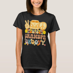 Groovy Opa Hippie Peace Retro Matching Party F T-Shirt