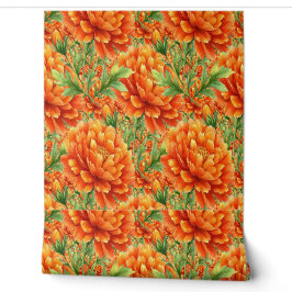 Groovy Orange Blüten  Tapete