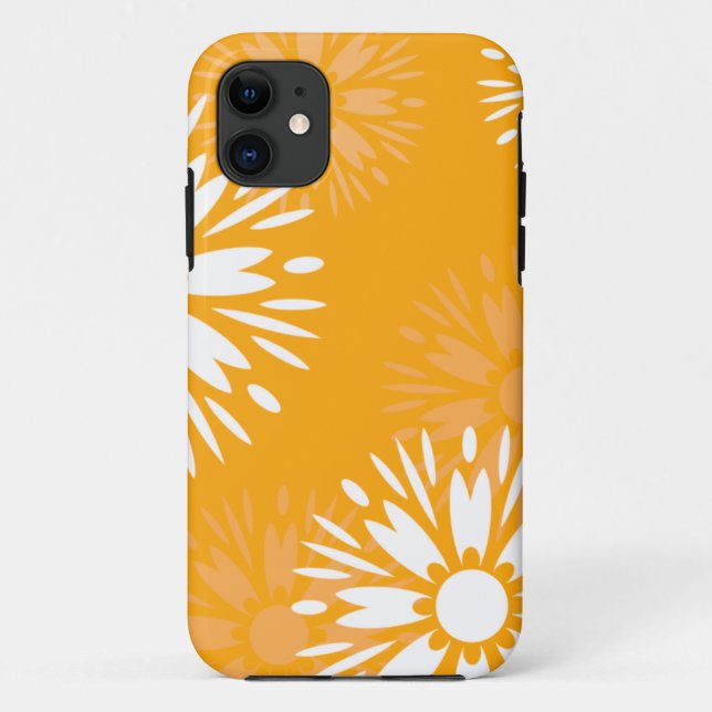 Groovy Orange Daisy Blume Retro Blumenmuster Case-Mate iPhone Hülle (Rückseite)