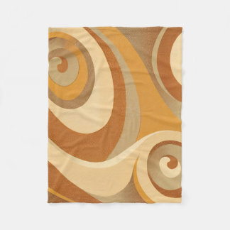 Groovy Orange Gold Brown Mitte Jahrhundert Moderne Fleecedecke