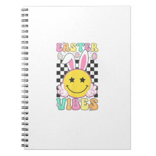Groovy Oster Vibes Bunny Ostertag Lächeln Gesicht  Notizblock