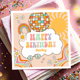 Groovy Party Retro Hippie 70er Rainbow Birthday Serviette