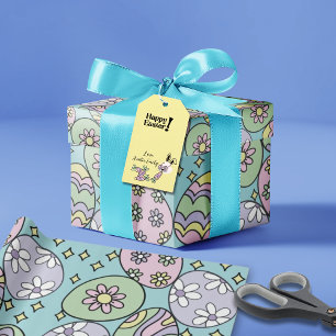 Groovy Pastel-Oster-Verpackungspapier Hippie-Vibes Geschenkpapier
