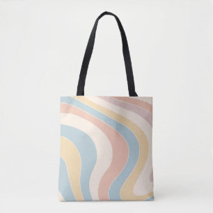 Groovy pastellfarbene Retrowellen Design Tasche