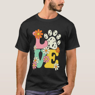 Groovy Paw Liebe Katzenliebhaber Haustierbesitzer  T-Shirt