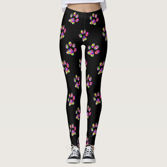 Groovy Paw Prints Leggings (Vorderseite)
