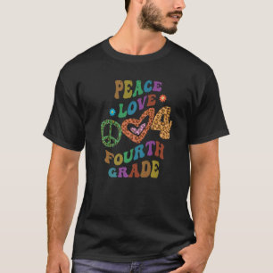 Groovy PEACE LIEBE VIERTER GRAD Leopard Print 4th T-Shirt