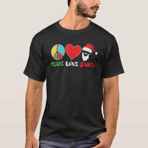 Groovy PEACE LIEBE XMAS Hippie Santa Claus Christ T-Shirt