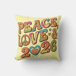 Groovy Peace Love 2026 Retro-Kissen Kissen