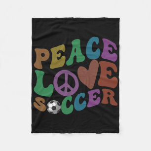 Groovy Peace Love Fußball Mädchen Tritt Ll Spiel H Fleecedecke