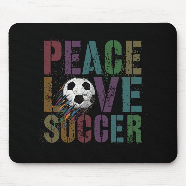 Groovy Peace Love Fußball Tritt Ll Mädchen Mutter  Mousepad (Vorne)