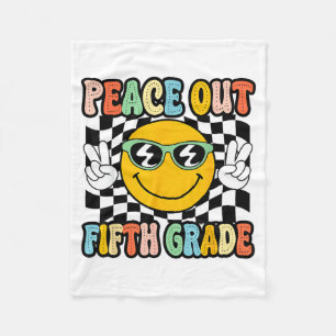 Groovy Peace Out 5. Klasse Abschluss Letzte Fleecedecke