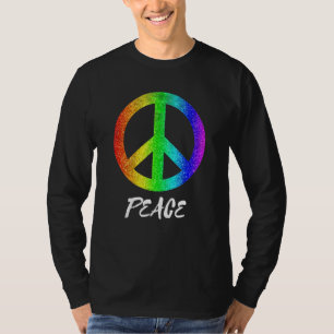 Groovy Peace Sign 70er Farbiges Friedenszeichen Fr T-Shirt