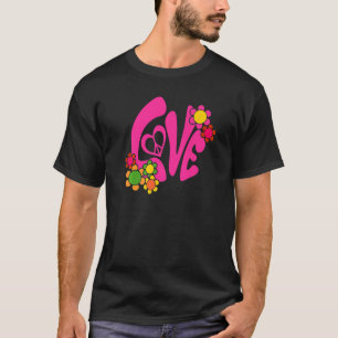 Groovy Peace Sign Liebe 60er 70er Retro Hippie Cos T-Shirt