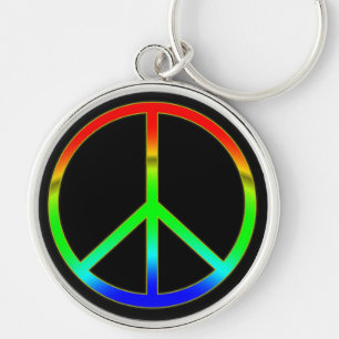 Groovy Peace Sign Schlüsselanhänger