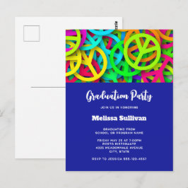Groovy Peace signiert Rainbow Pattern Abschluss Postkarte
