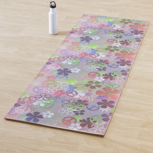 Groovy Peace Signs and Blume Yoga Mat Yogamatte (Beispiel)