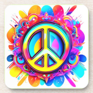 Groovy Peace Vibes Getränkeuntersetzer