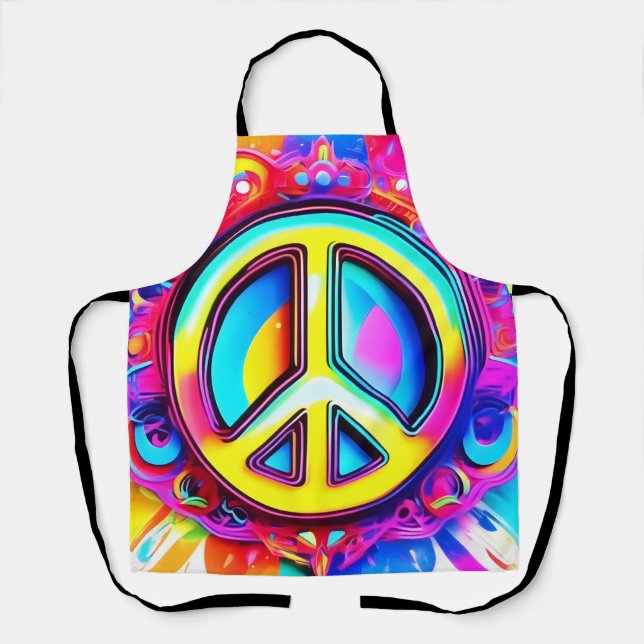 Groovy Peace Vibes Schürze (Vorderseite)