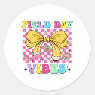 Groovy Pencil Coquette Field Day Vibes Women Girl Runder Aufkleber