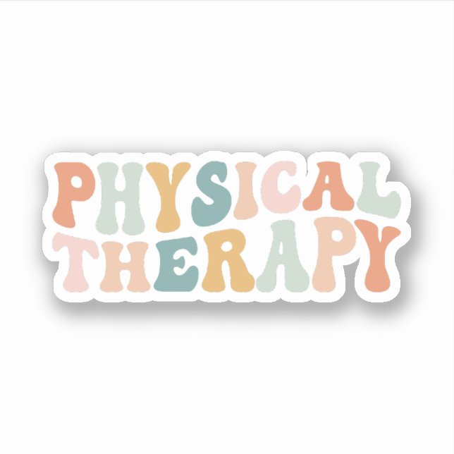 Groovy Physical Therapy Physical Therapist PT Gesc Aufkleber (Vorderseite)