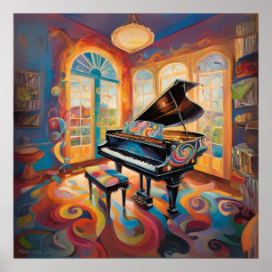 Groovy Piano Vibes Poster