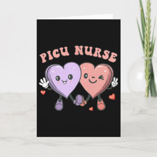Groovy-Picu-Krankenschwester Valentinsherzen Kinde Karte