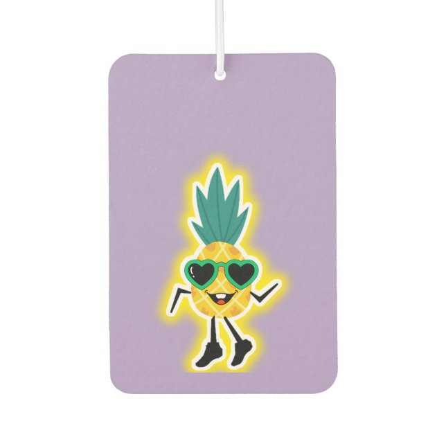 Groovy Pineaple Vibes - Cool Obstbäume Cartoon Autolufterfrischer (Vorderseite)
